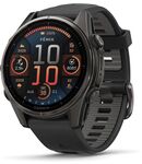 ������ Garmin Fenix 8 43mm Amoled Sapphire Carbon (����������) Gray DLC Titanium with Black with Pebble Gray Silicone Band (HK)