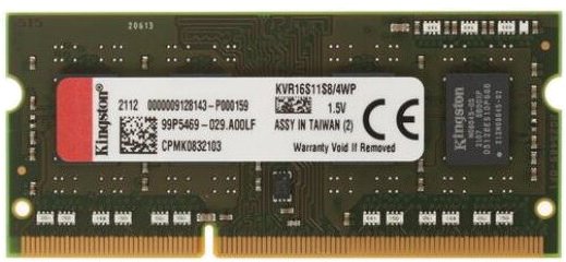  Kingston ValueRAM 4 DDR3 1600 SODIMM CL11 dual rank, Ret (KVR16S11S8/4WP) ()