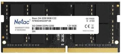  Netac Basics 8 DDR4 3200 SODIMM CL22 single rank, Ret (NTBSD4N32SP-08) ()