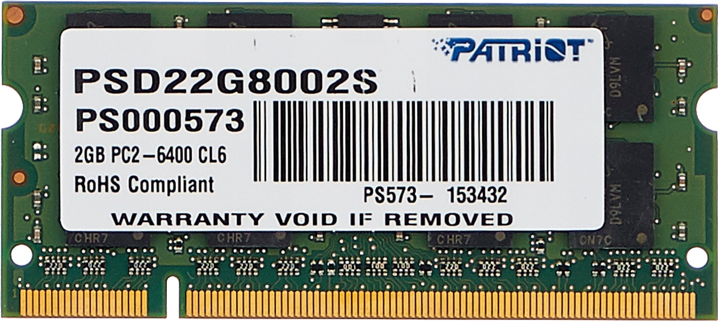  Patriot Memory 2 DDR2 800 SODIMM CL6 (PSD22G8002S) ()
