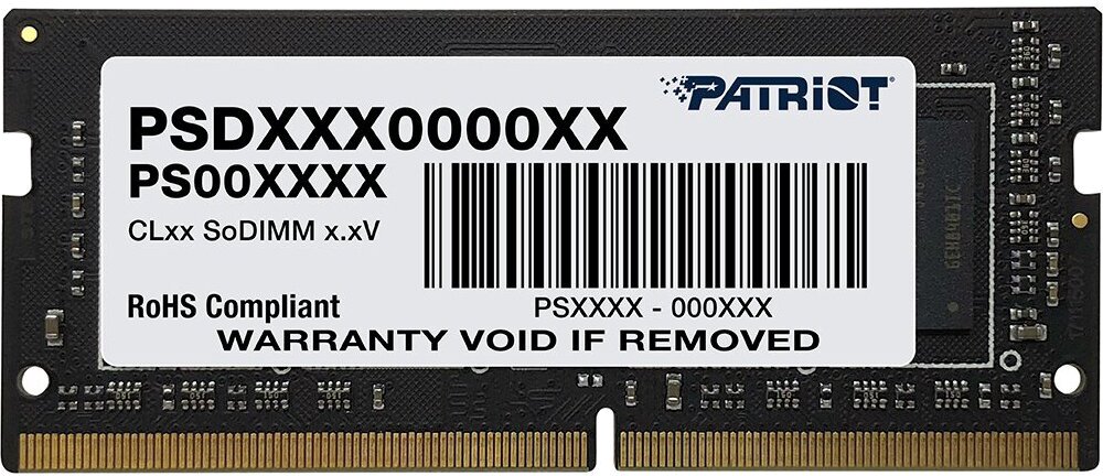 Patriot Memory Signature 8 DDR4 2666 SODIMM CL19 single rank, Ret (PSD48G266681S) ()