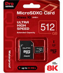 Купить Карта памяти MicroSD 8K 512gb Qumo UHS-1 U3 Pro seria + адаптер SD