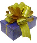 Купить Подарочная упаковка синяя с золотом