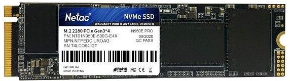  Netac N950E 500Gb M.2 (NT01N950E-500G-E4X) (EAC)
