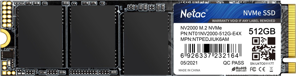  Netac NV2000 512Gb M.2 (NT01NV2000-512-E4X) (EAC)