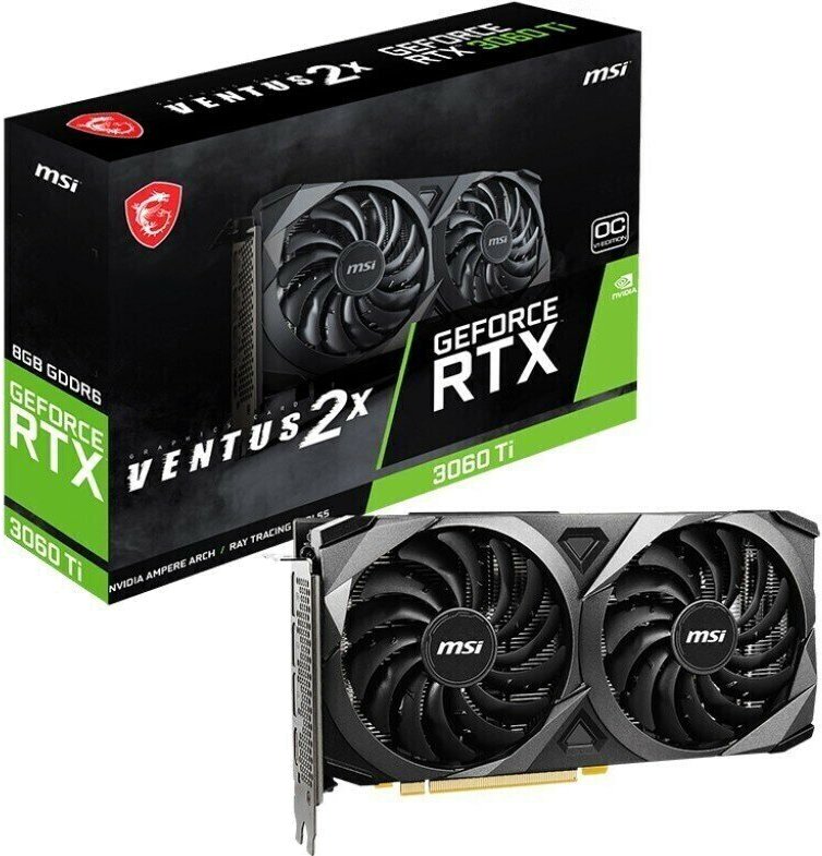  MSI PCI-E 4.0 RTX 3060 Ti VENTUS 2X 8G OCV1 LHR NVIDIA GeForce RTX 3060Ti 8192Mb 256 GDDR6 1695/14000 HDMIx1 DPx3 HDCP Ret ()
